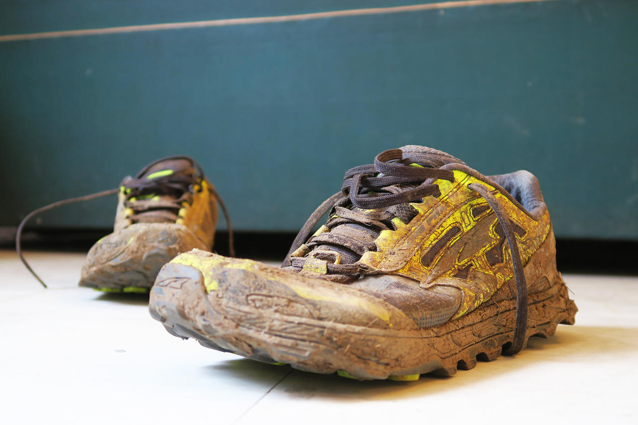 Les Altra LonePeak 4 après l'Hivernale des Templiers