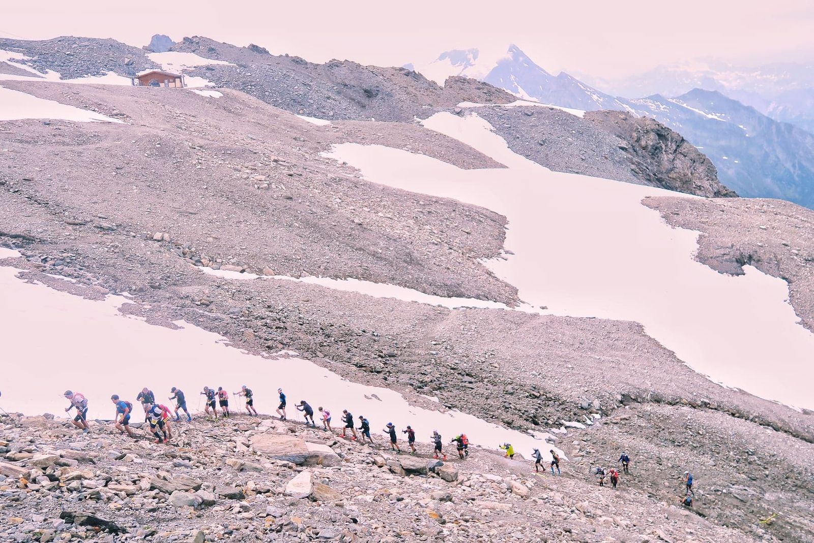 La fin de la montée sur le glacier