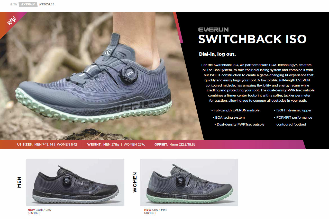 Fiche produit des Saucony Switchback ISO
