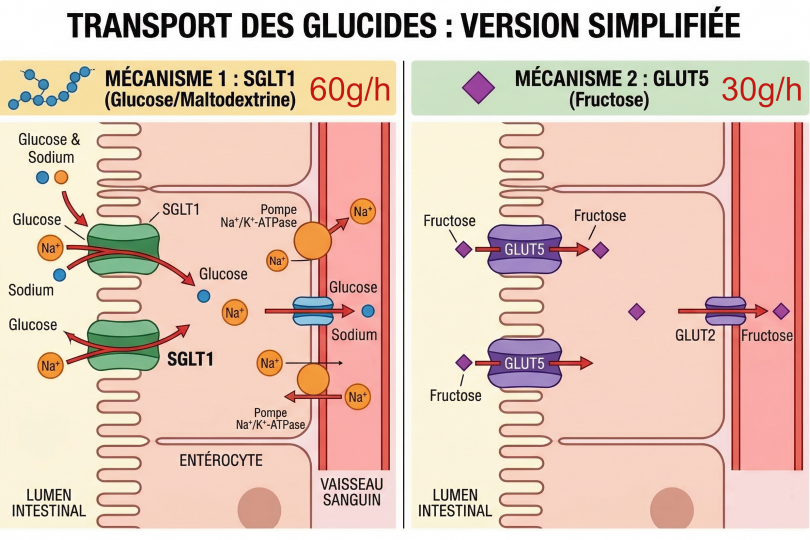 Le m&eacute;canisme du transport glucose / fructose