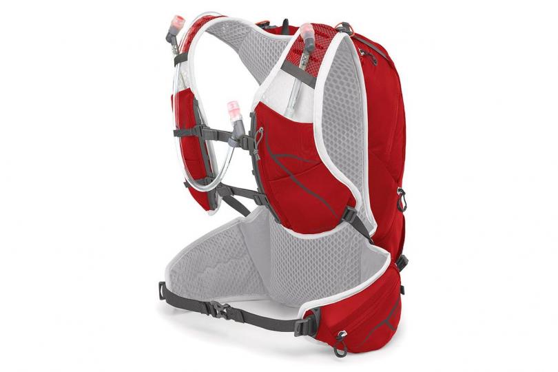 Osprey Duro 15l, vue 3/4 modèle rouge