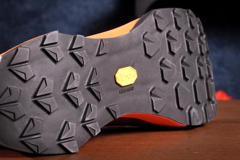 Zoom sur la semelle Vibram / Arcteryx Vertex Speed