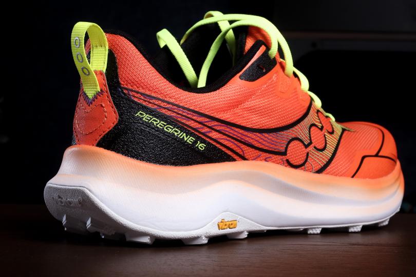 La Saucony Peregrine 16, le talon, l'arrière de la chaussure